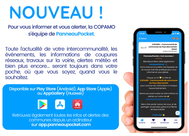 Toute l’actualité de la Copamo en temps réel sur Panneau Pocket